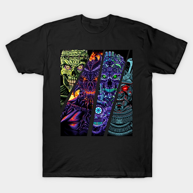 Demon samurai robot  zombie T-Shirt by albertocubatas